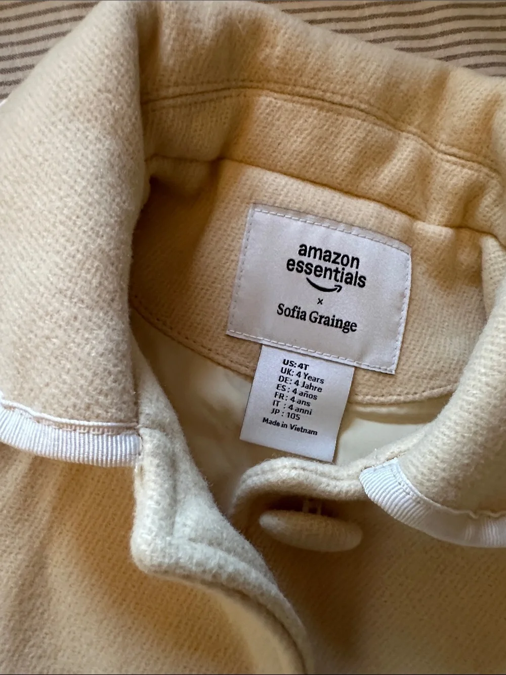 Sofia Grainge for Amazon Children's Cream Button-Front Coat - Classic Style